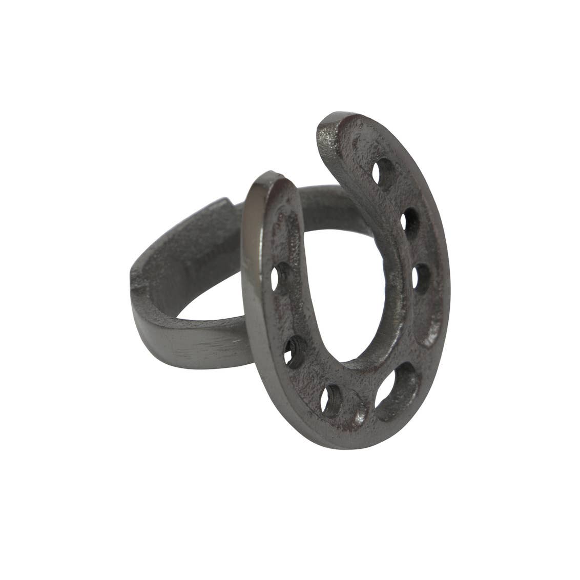 Set of Four Homestead Napkin Rings - Black - Horseshoe