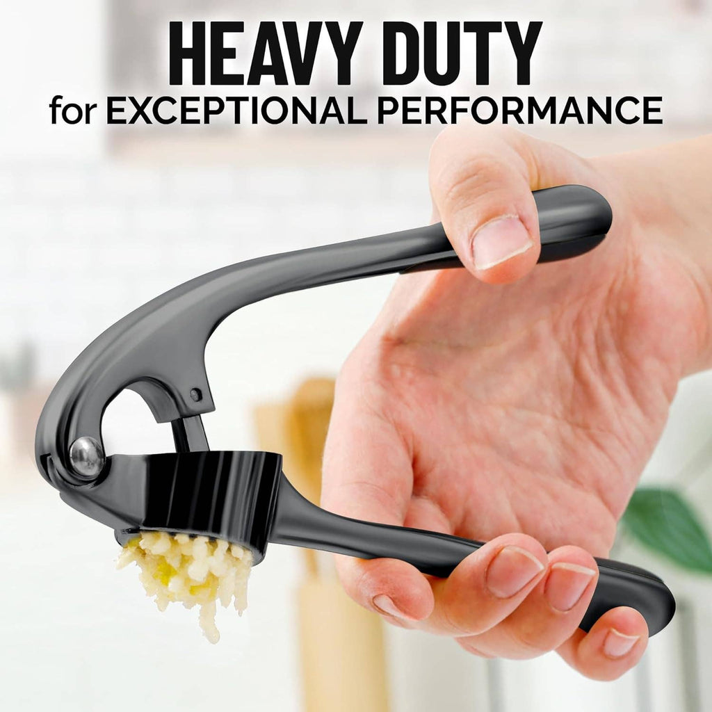 Garlic Press with Silicone Peeler and Brush
