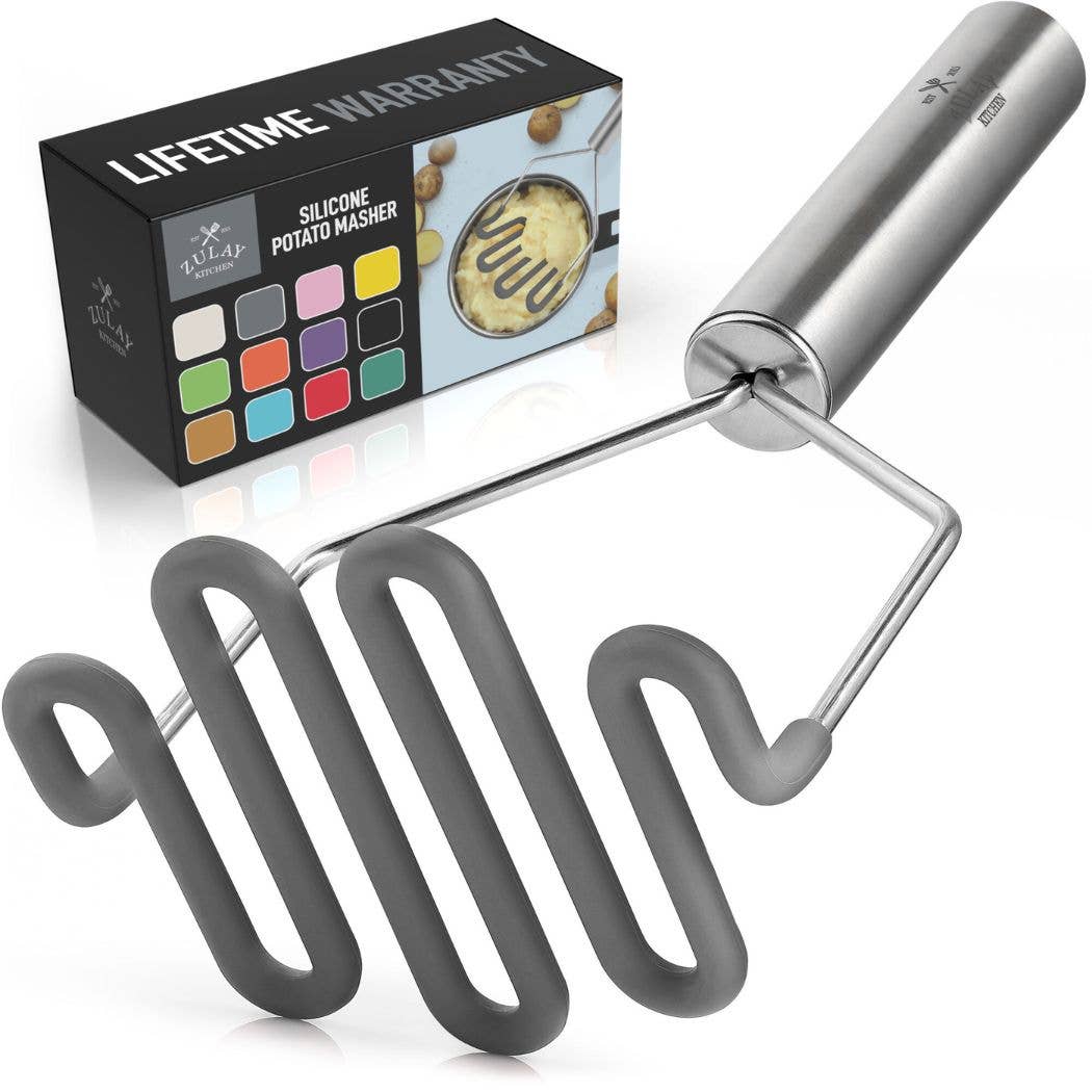 Potato Masher with Premium Silicone-Coated Stainless Steel