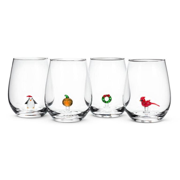 Pumpkin Stemless Wine Glass