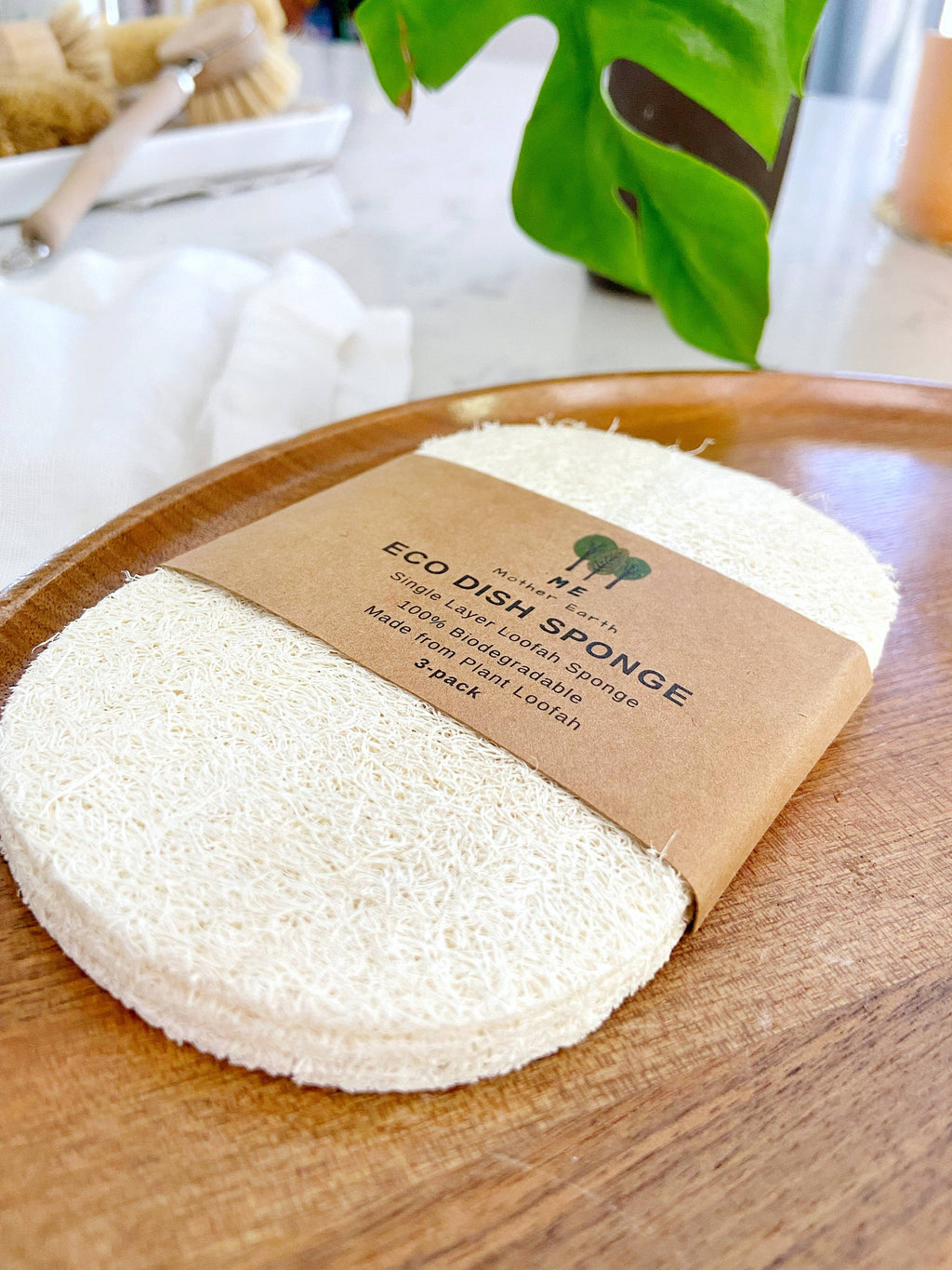 Loofah Dish Sponge: Single Layer 3-Pack | Compostable