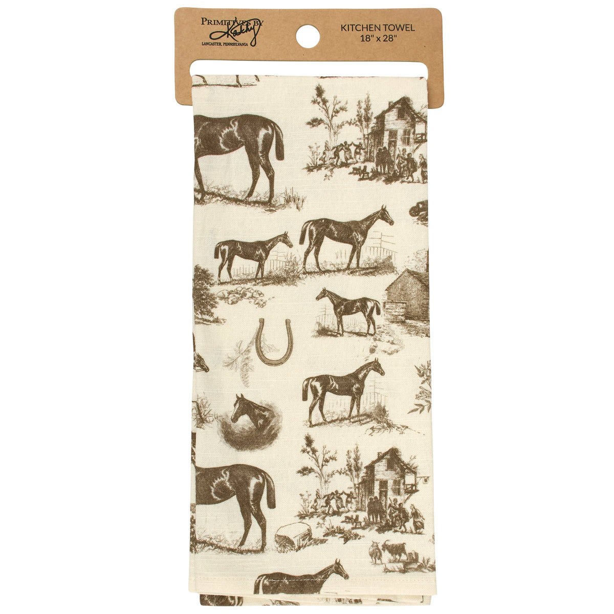 Horse Toile Kitchen Towel
