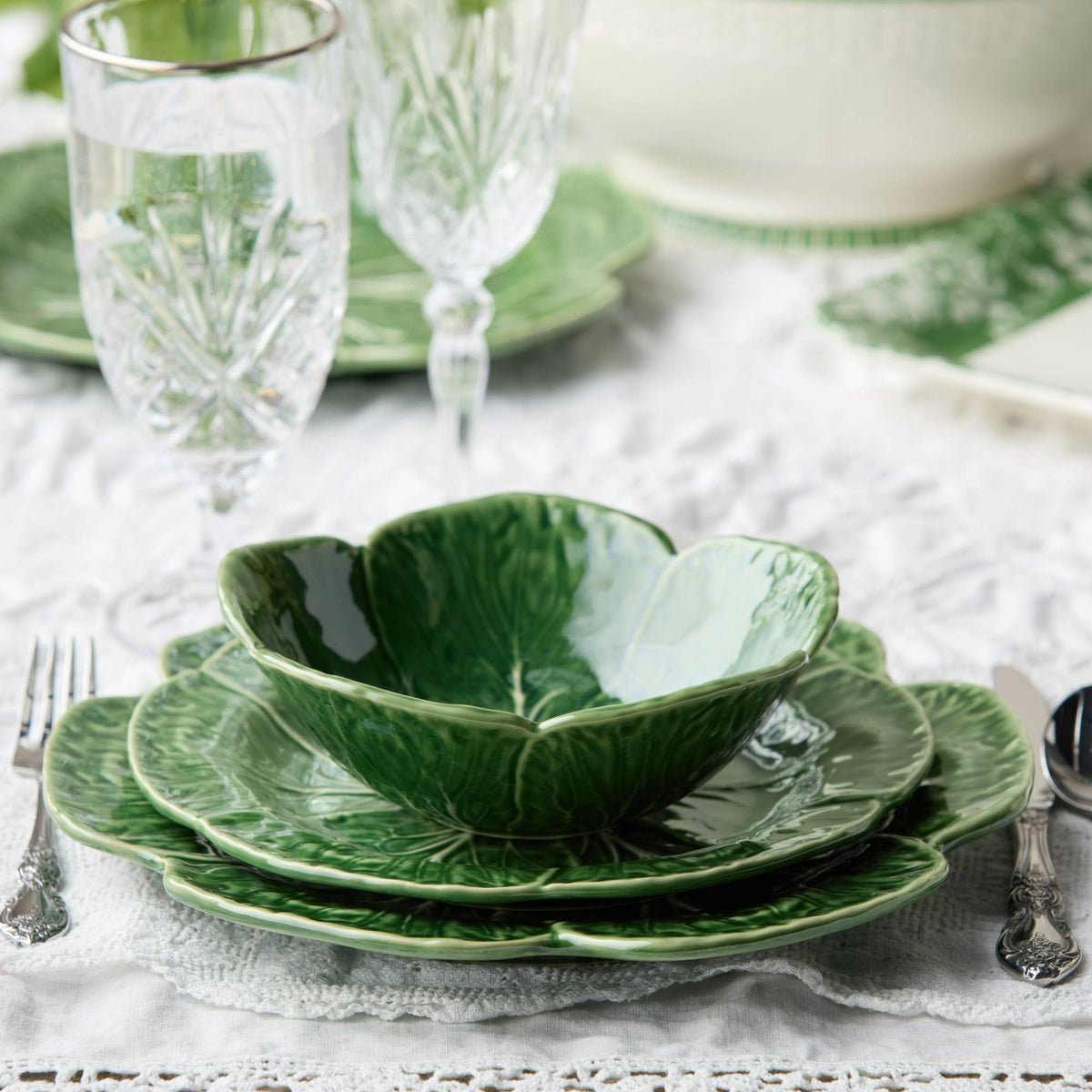 Le Jardin Cabbage 3-D Dinner Plate 11in