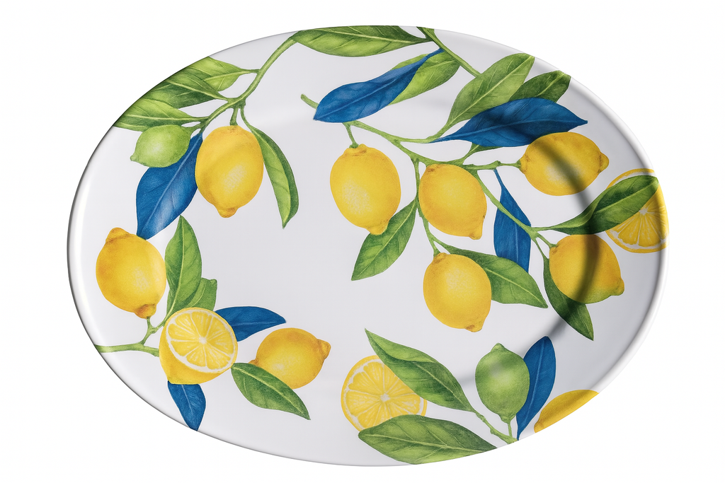 Microwaveable Melamine Lemon Orchard Serveware Collection