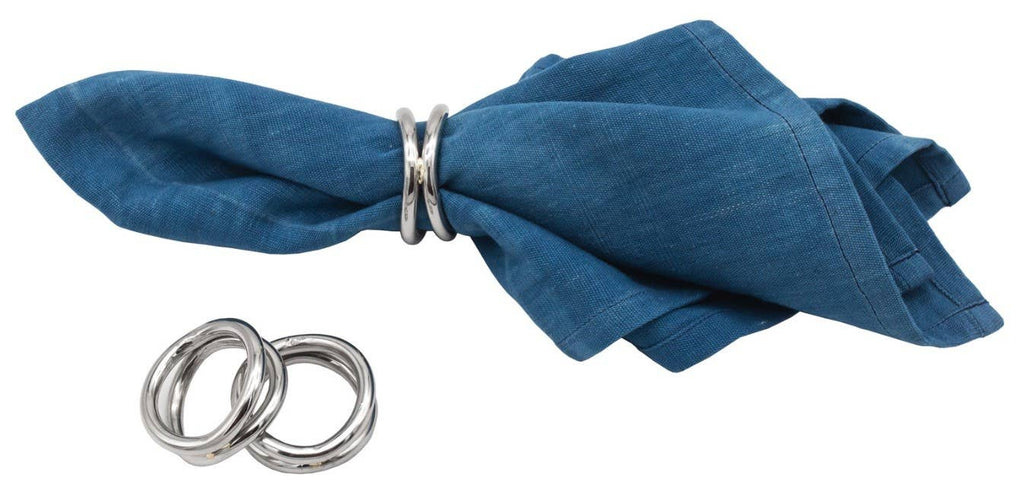 S/4 Silver Loop Napkin Rings