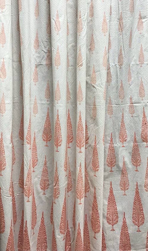 Shower Curtain Cotton blockprinted Cypress Tree