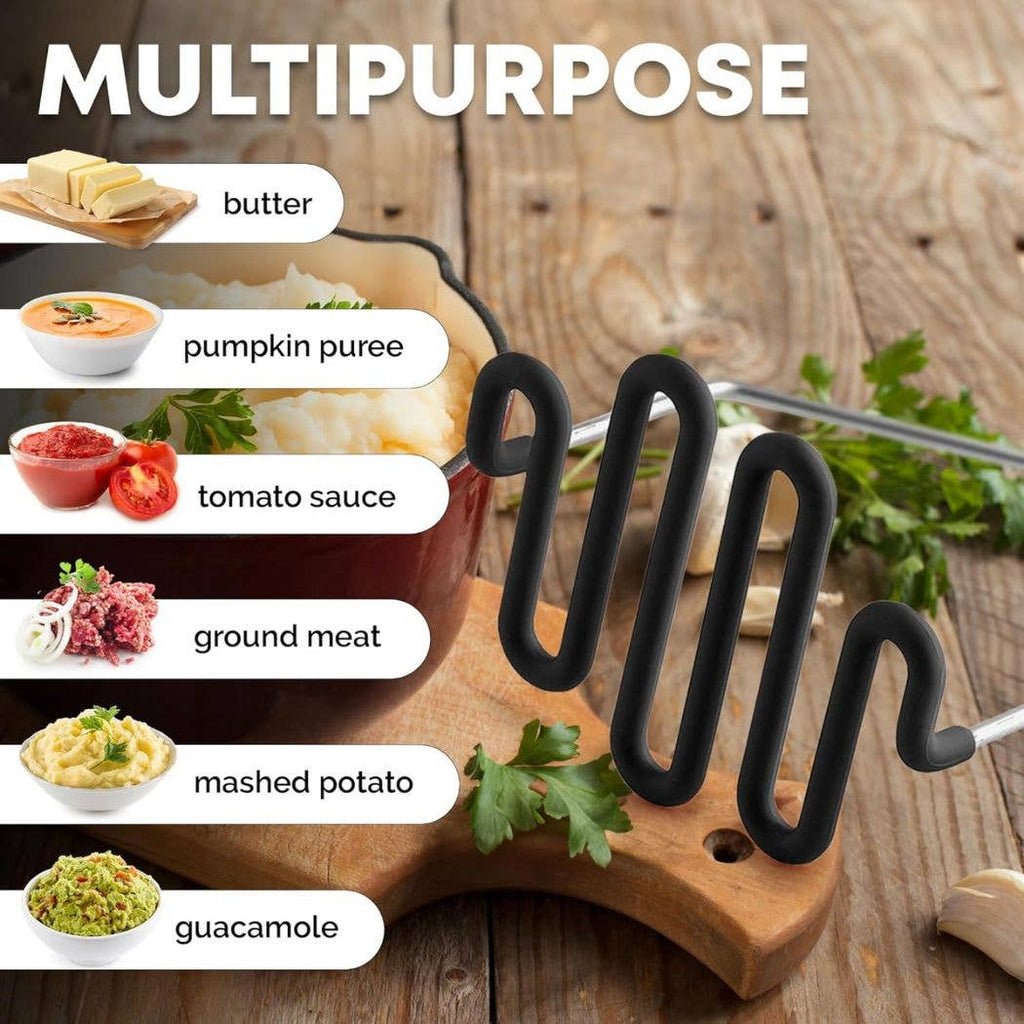 Potato Masher with Premium Silicone-Coated Stainless Steel