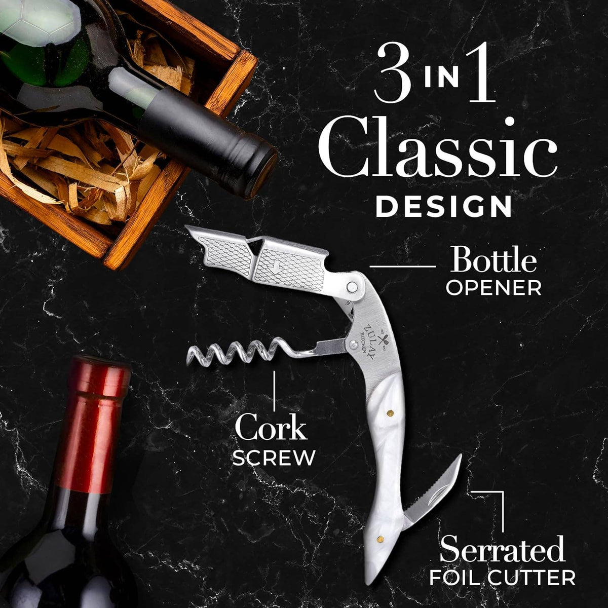 3-in-1 Waiter Corkscrew Wine Bottle Opener