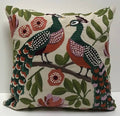 Pillow Applique/Embo 16" Peacock Duo