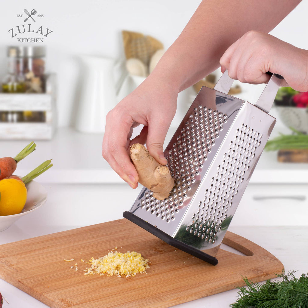 4-Sided Stainless Steel Cheese Grater with Handle