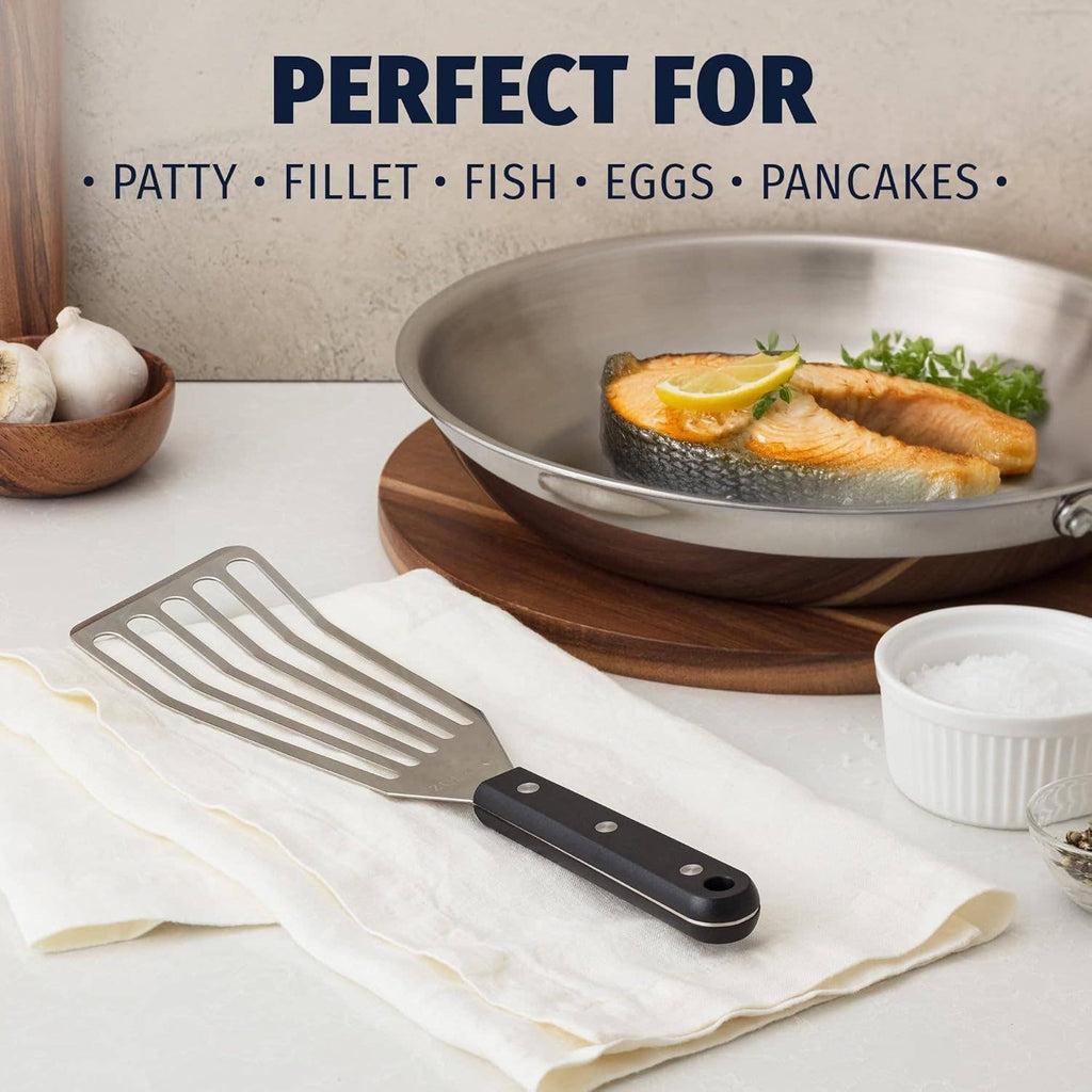 Stainless Steel Fish Spatula for Nonstick Cookware 12.4"