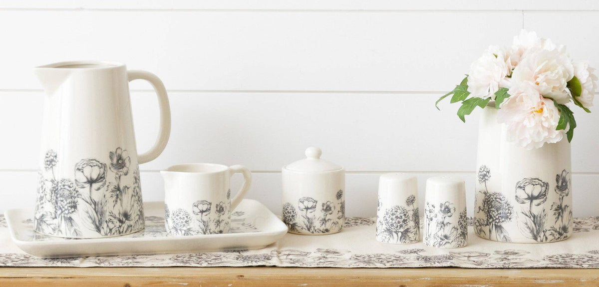 Black and White Botanical Utensil Crock (PC)