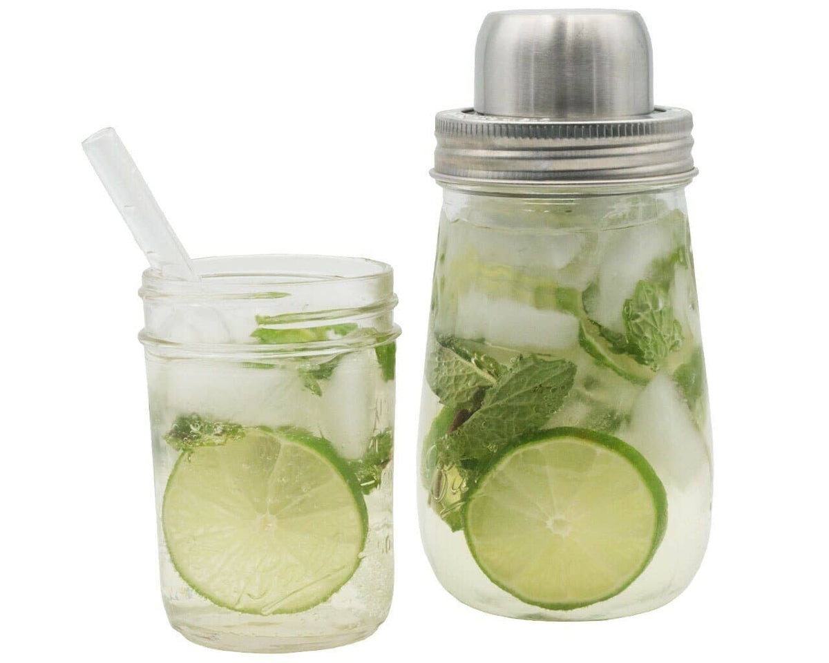 Mason Shaker Cocktail Shaker Lid with Stainless Steel Band