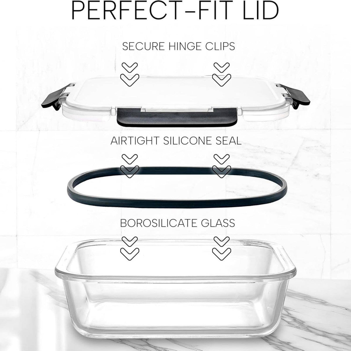 Glass Meal Prep Containers with Lids – 12 Pack