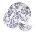 12 Pc Banbury Grey Porcelain Dinner Set - Service for Four