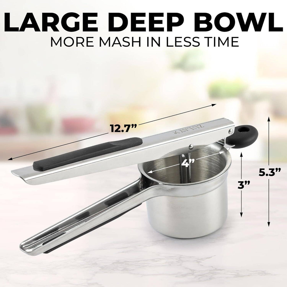 15oz Potato Ricer – Heavy-Duty Stainless Steel with 2 Discs