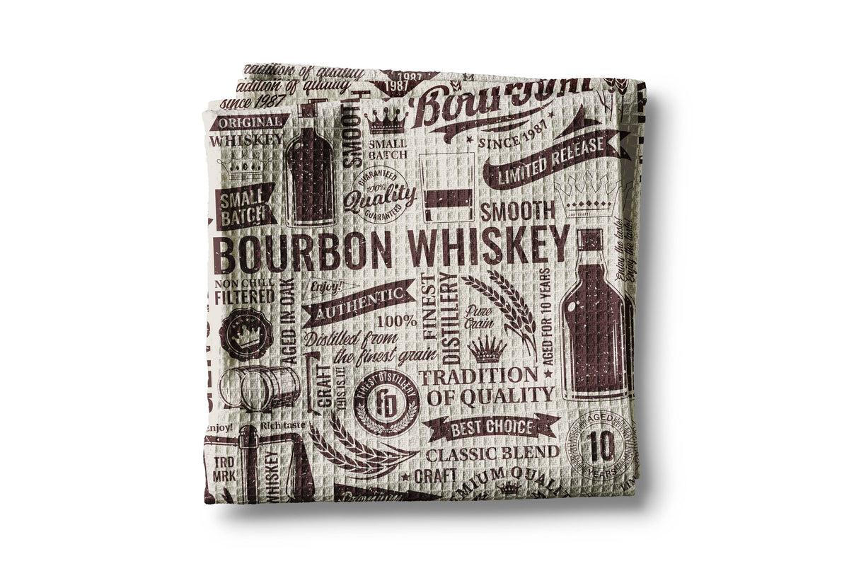 Vintage Liquor Whiskey Beer Bar Kitchen Towel Fathers Day